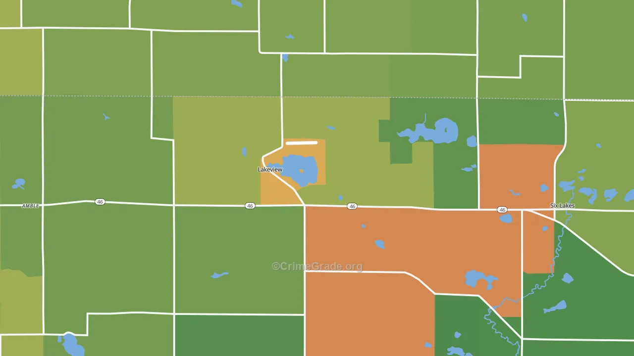 Lakeview, MI Map of Vandalism Rates