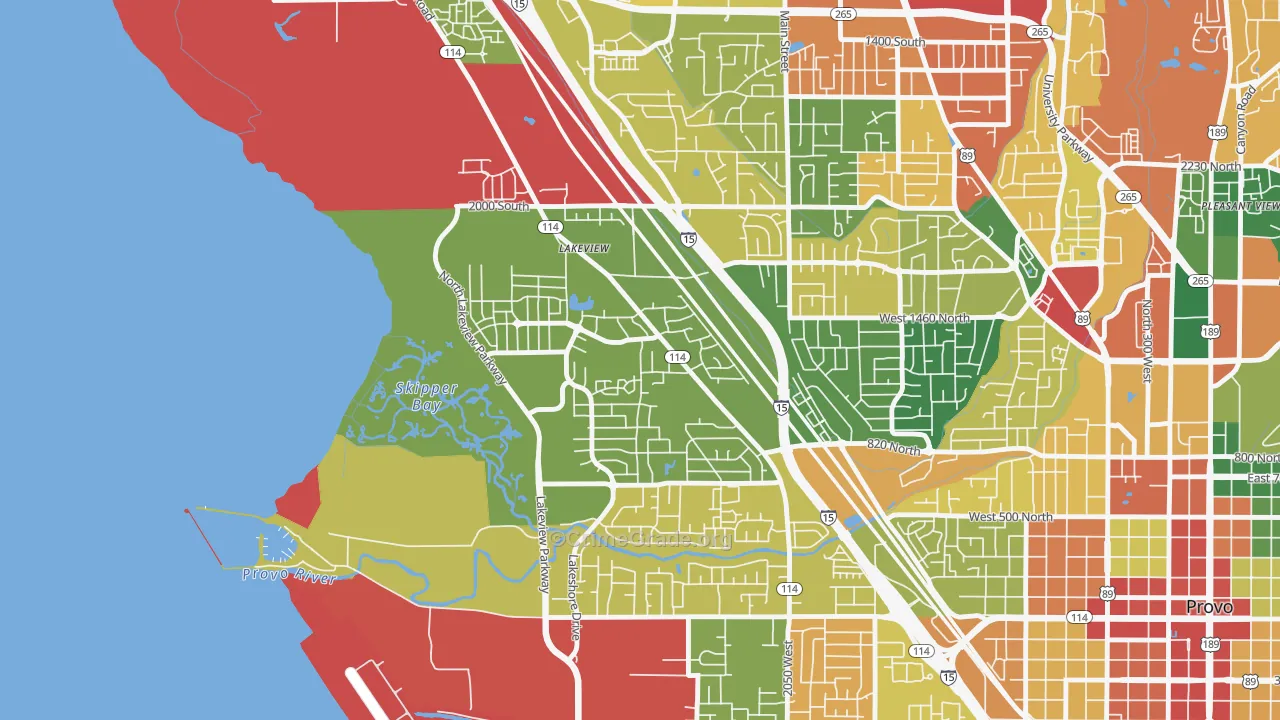 Lakeview North, Provo, UT Map of Vandalism Rates