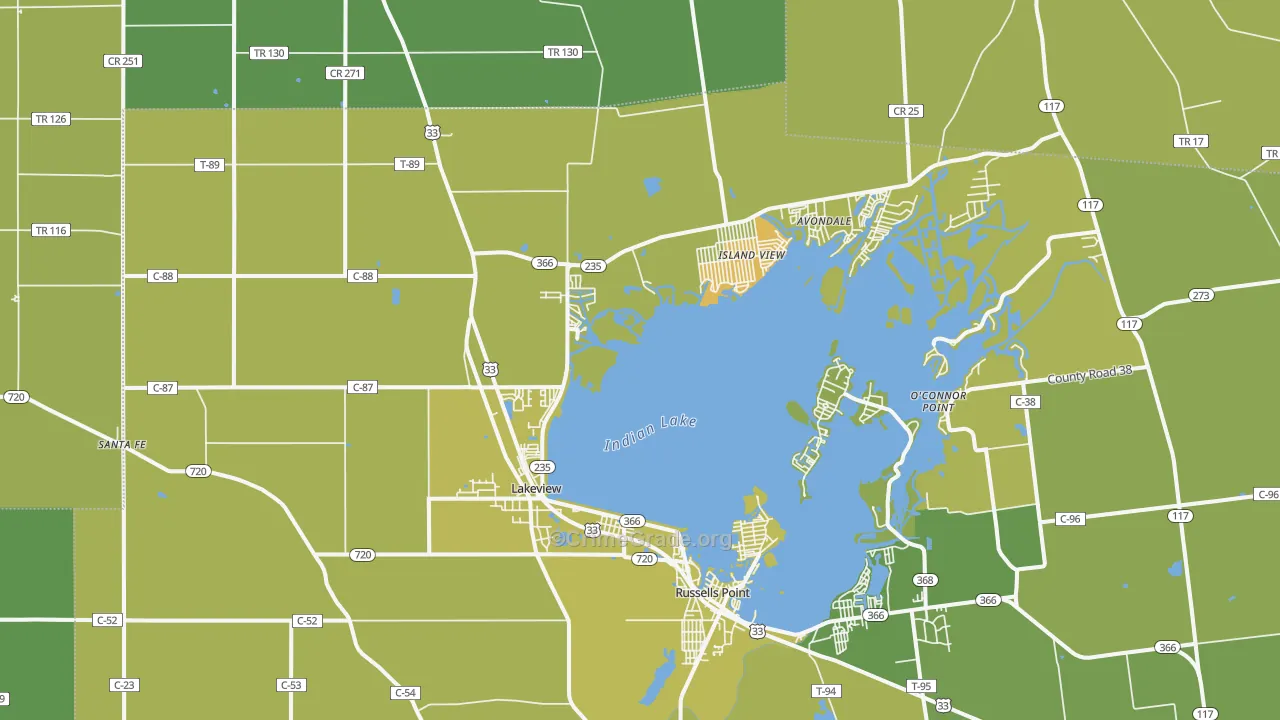Lakeview, OH Map of Vandalism Rates