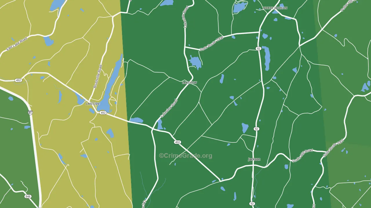 Lakeview, PA Map of Vandalism Rates