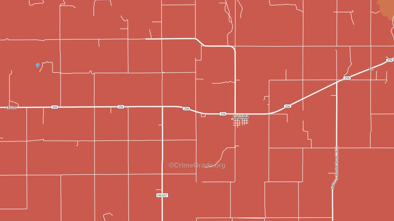 Lakeview, TX Map of Vandalism Rates