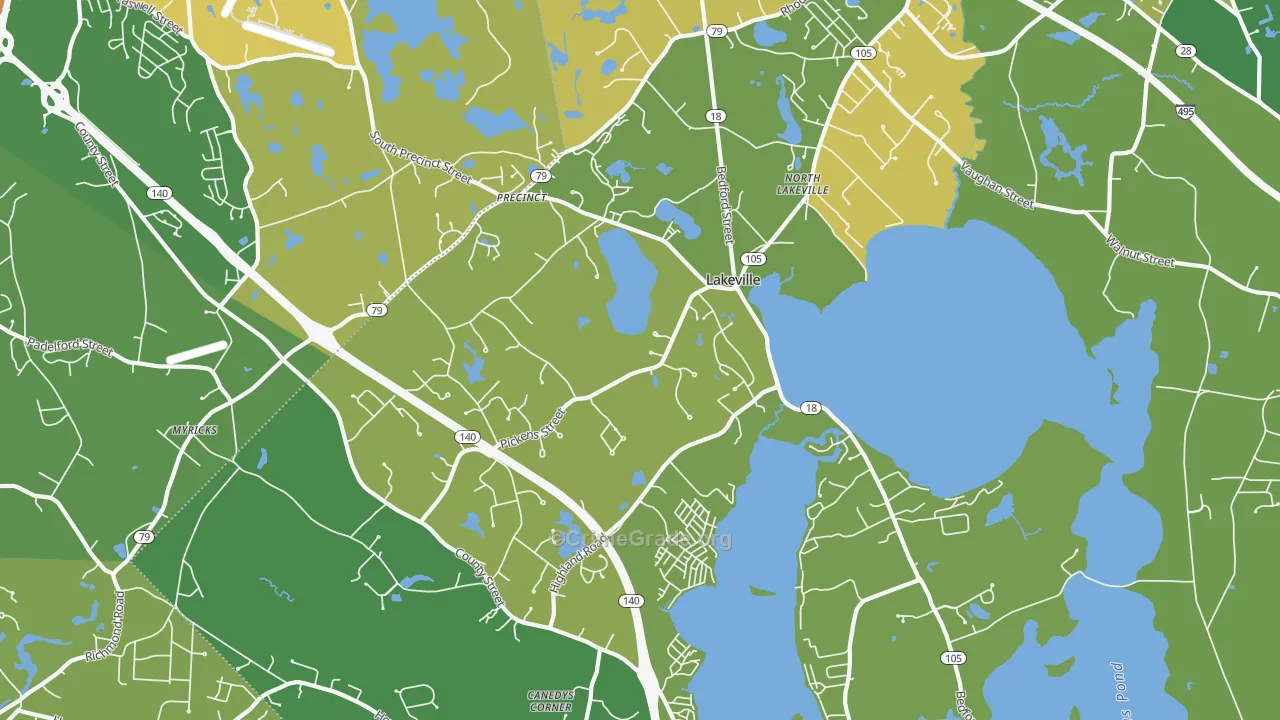 Lakeville, MA Map of Vandalism Rates