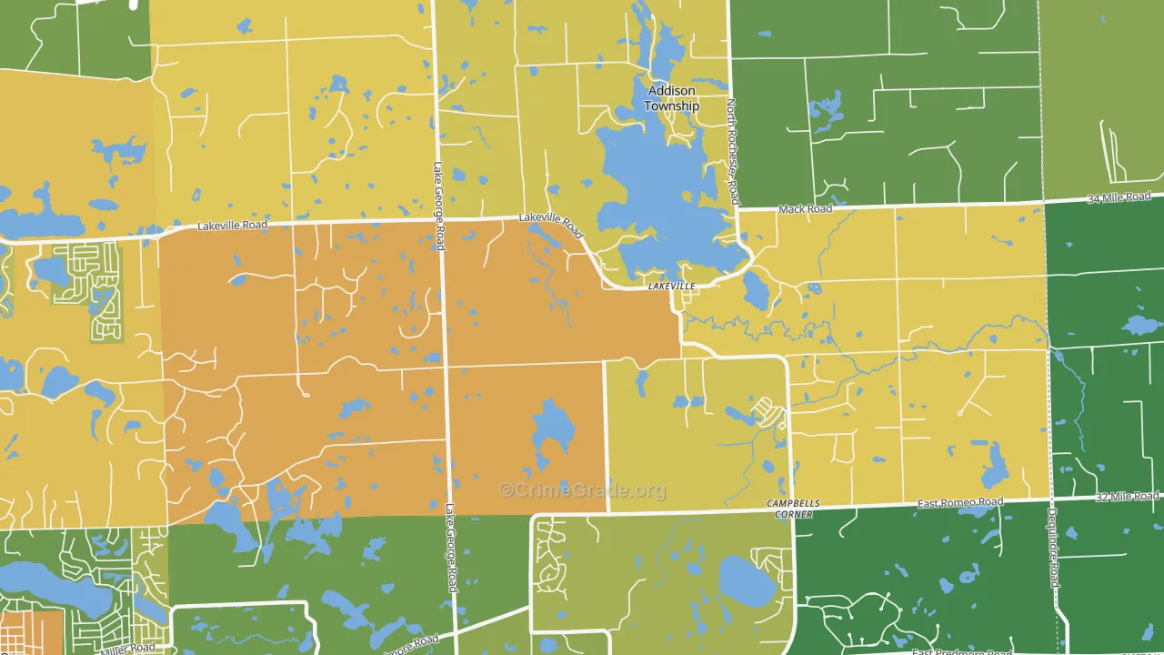 Lakeville, MI Map of Vandalism Rates