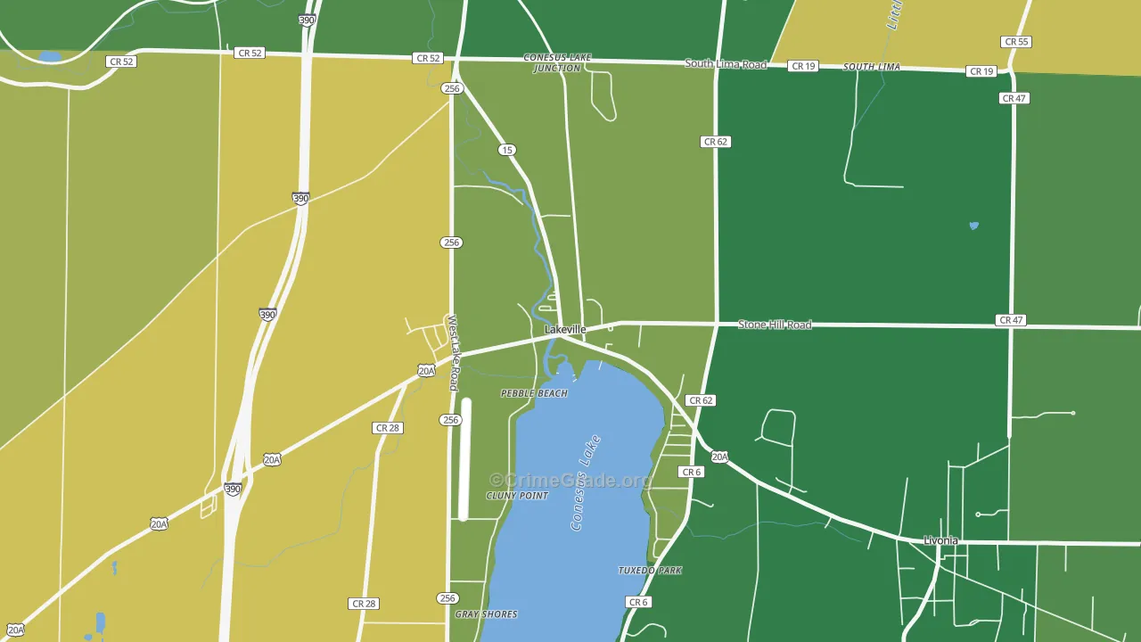 Lakeville, NY Map of Vandalism Rates