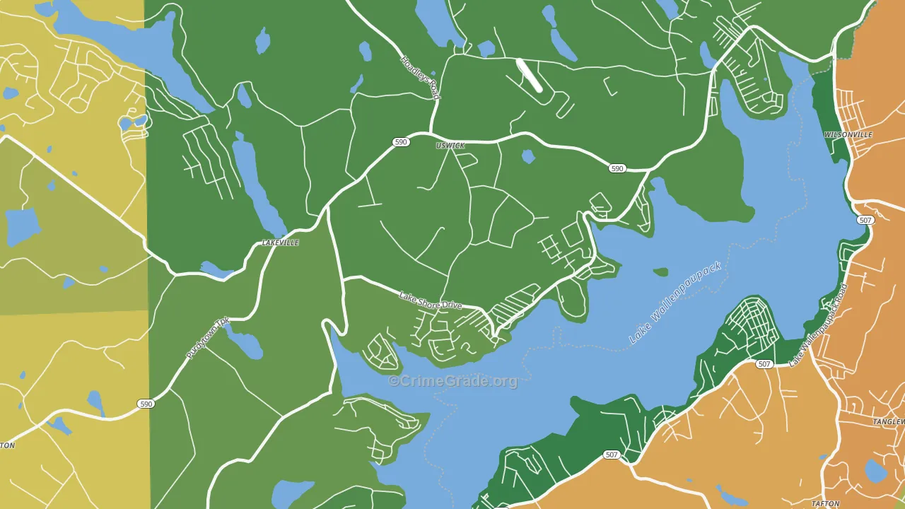 Lakeville, PA Map of Vandalism Rates