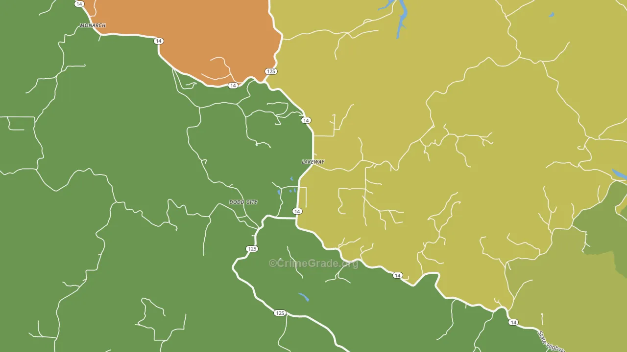 Lakeway, AR Map of Vandalism Rates