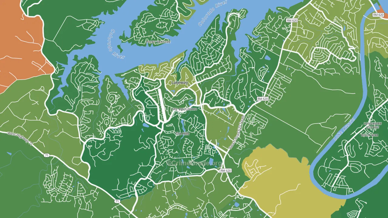 Lakeway, TX Map of Vandalism Rates