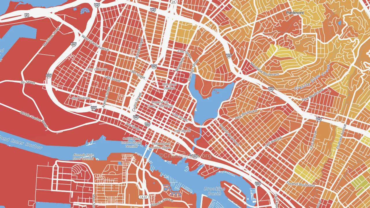 Lakewide, Oakland, CA Map of Vandalism Rates