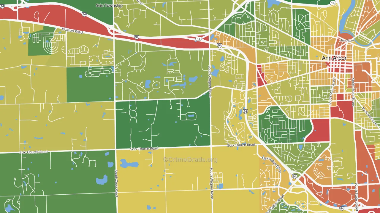 Lakewood, Ann Arbor, MI Map of Vandalism Rates