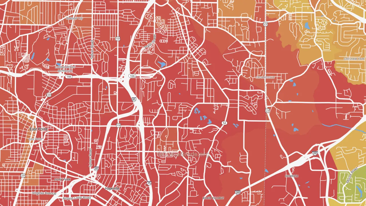 Lakewood Heights, Atlanta, GA Map of Vandalism Rates