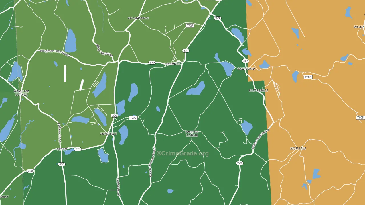 Lakewood, PA Map of Vandalism Rates