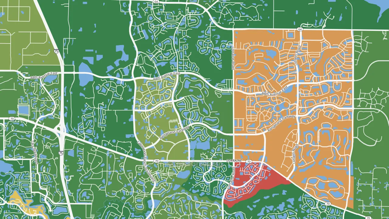 Lakewood Ranch, Bradenton, FL Map of Vandalism Rates
