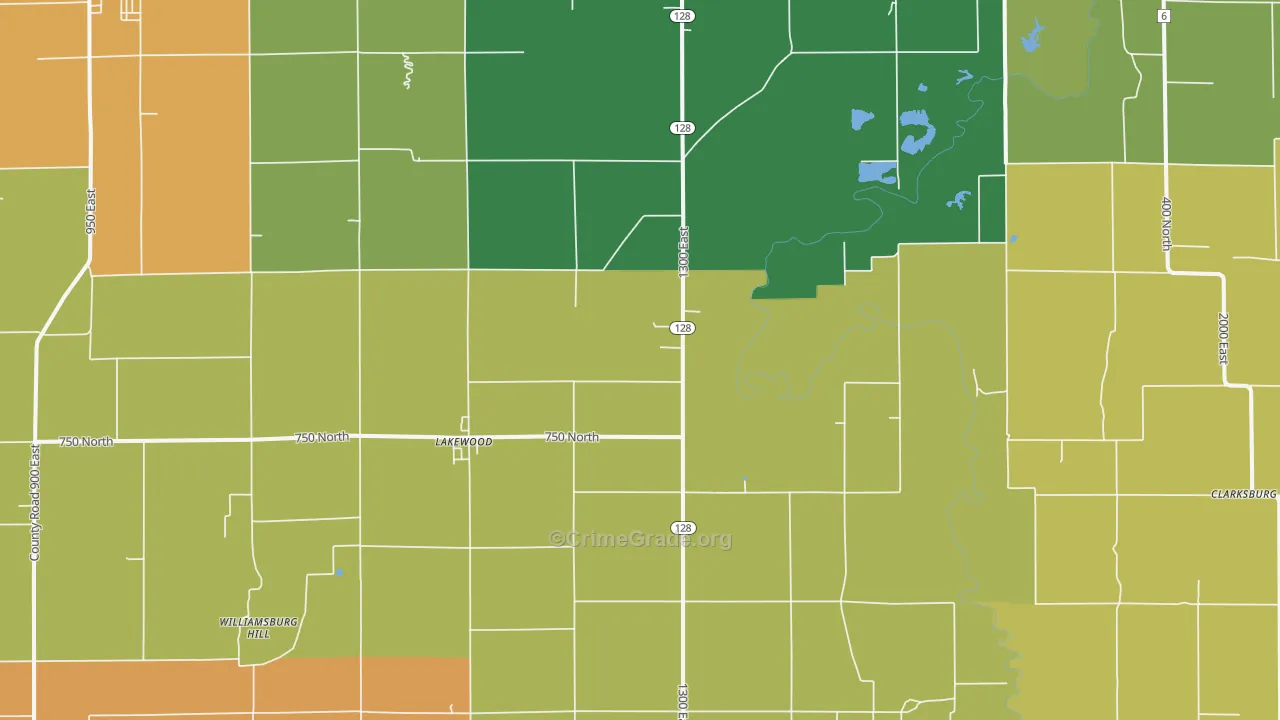 Lakewood Township, IL Map of Vandalism Rates