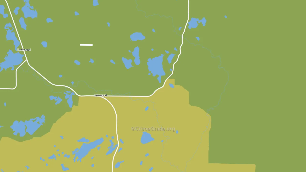 Lakewood, WI Map of Vandalism Rates