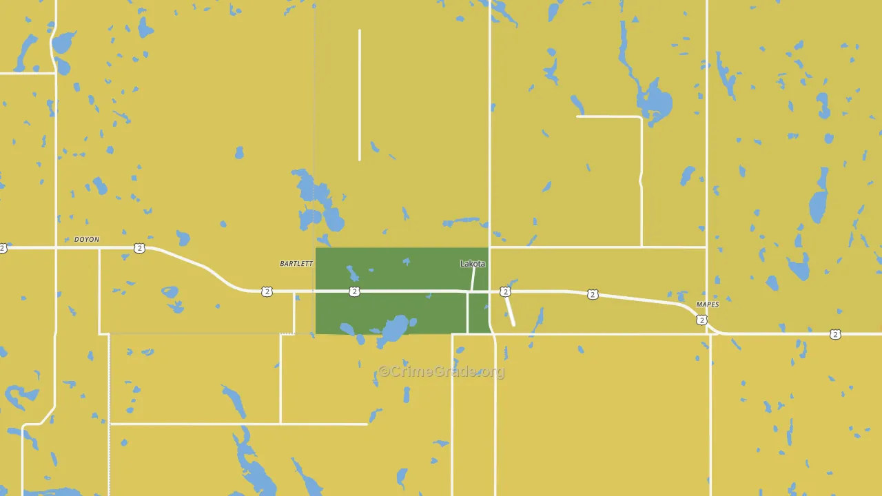 Lakota, ND Map of Vandalism Rates