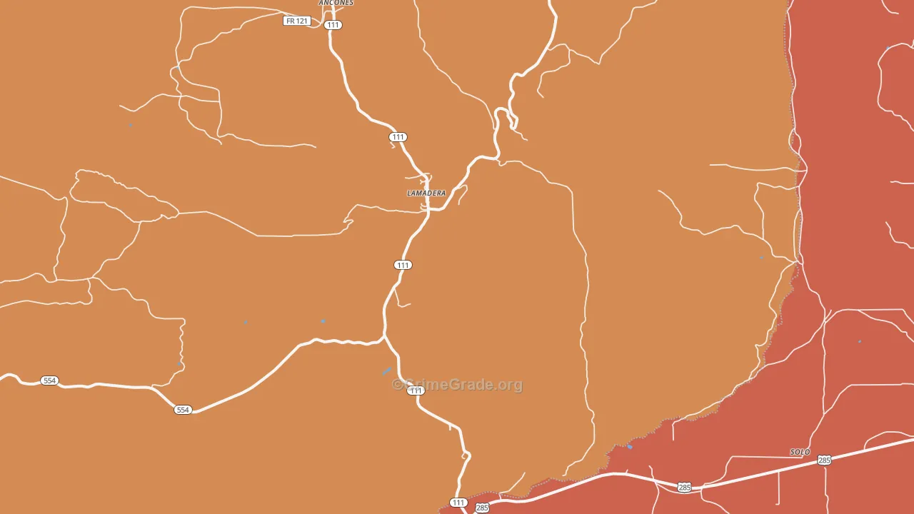 Lamadera, NM Map of Vandalism Rates