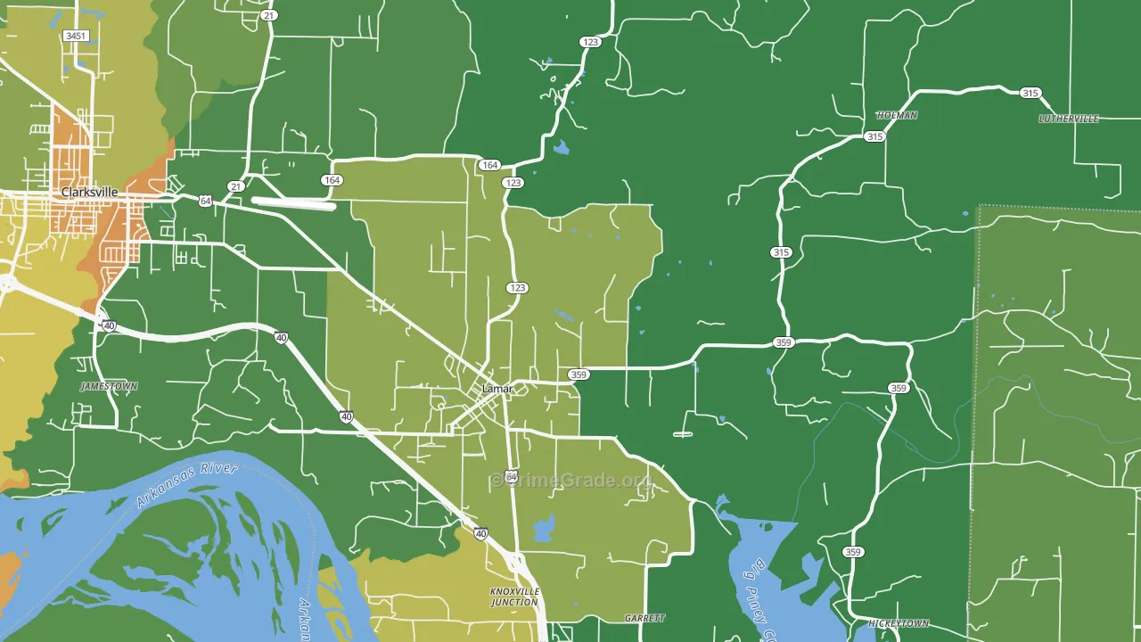 Lamar, AR Map of Vandalism Rates