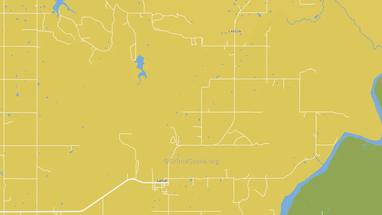 Lamar, OK Map of Vandalism Rates