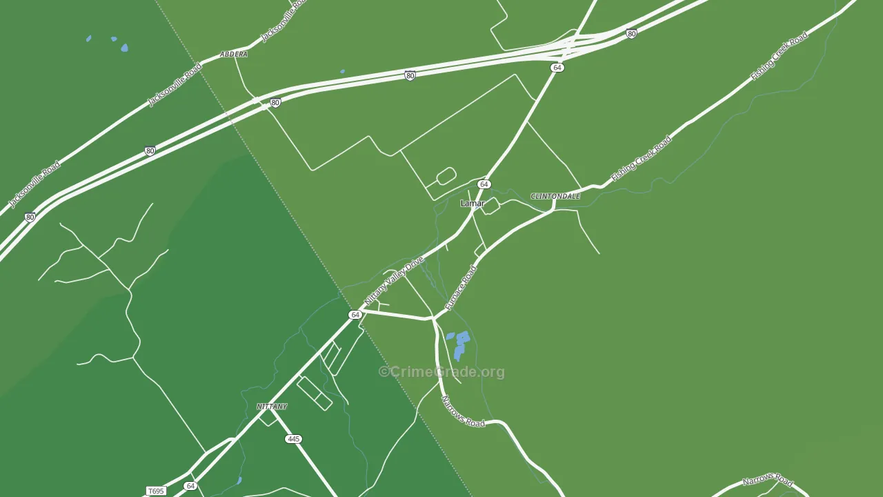 Lamar, PA Map of Vandalism Rates