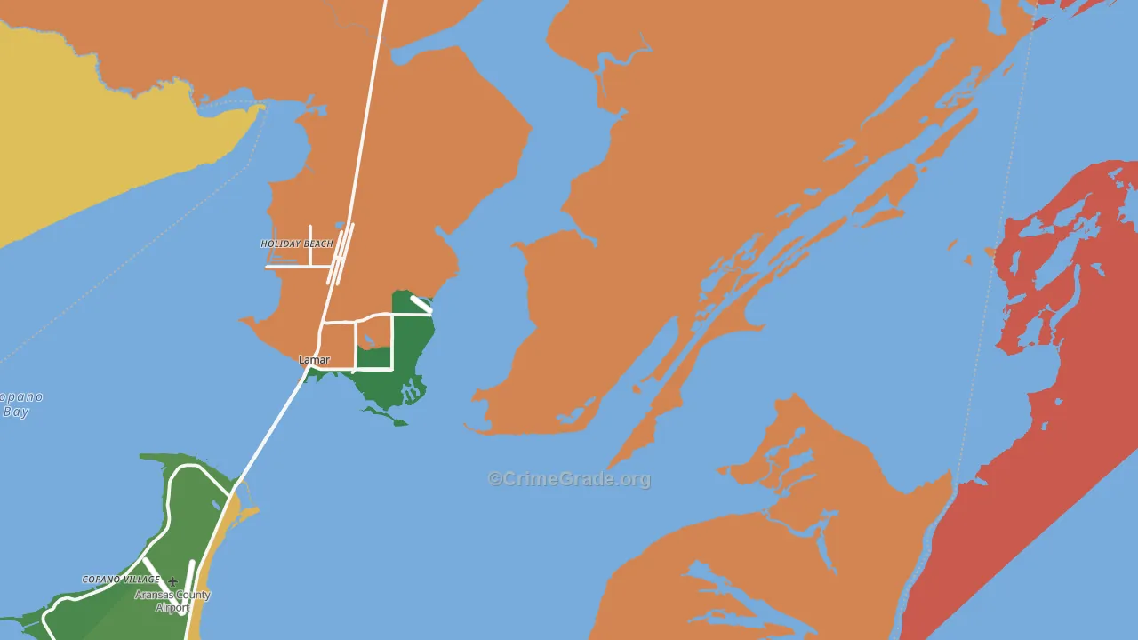 Lamar, TX Map of Vandalism Rates