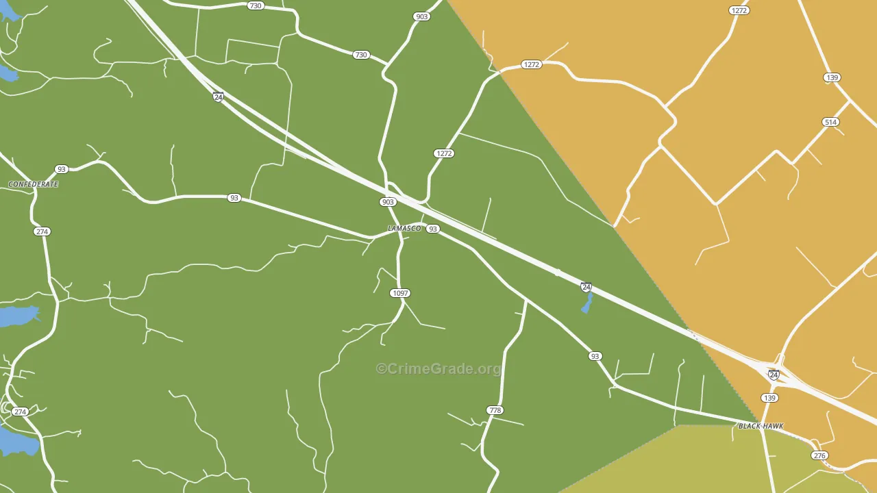 Lamasco, KY Map of Vandalism Rates