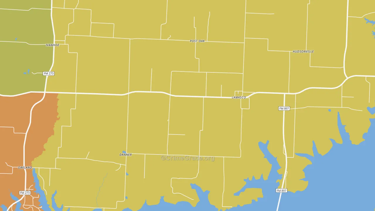 Lamasco, TX Map of Vandalism Rates