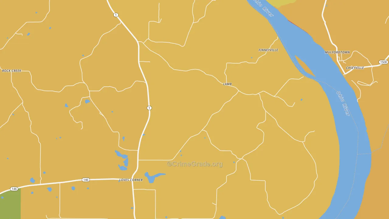 Lamb, IL Map of Vandalism Rates