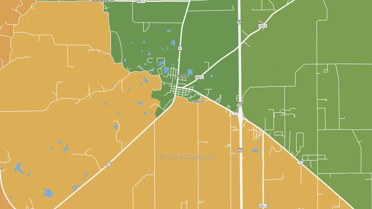 Lambert, MO Map of Vandalism Rates