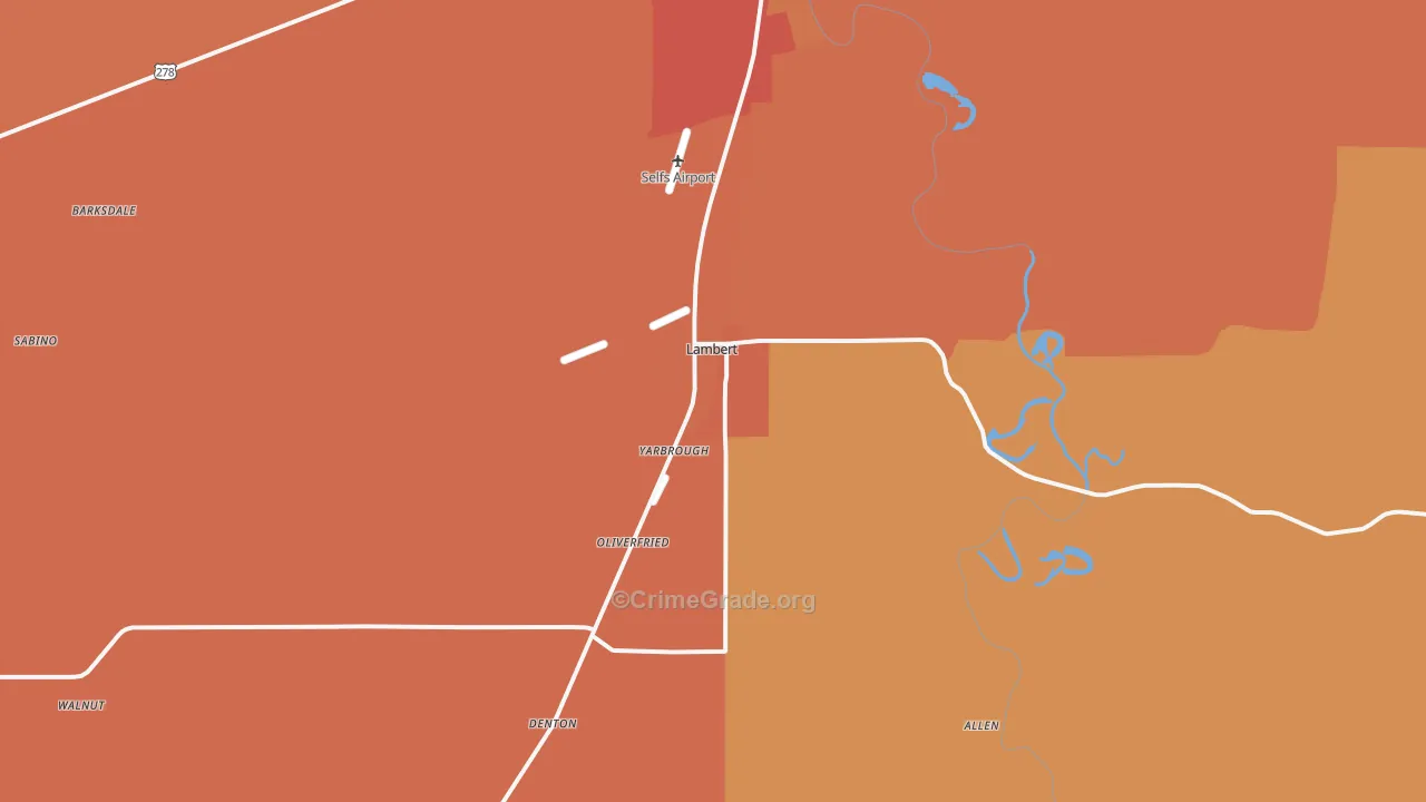 Lambert, MS Map of Vandalism Rates