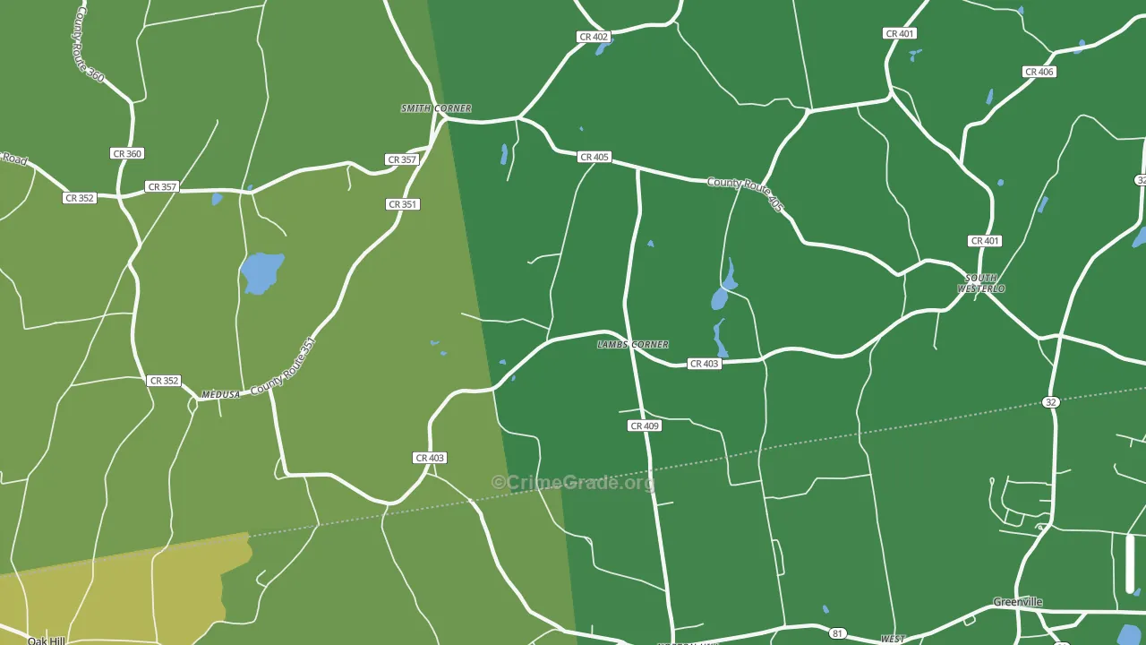 Lambs Corner, NY Map of Vandalism Rates