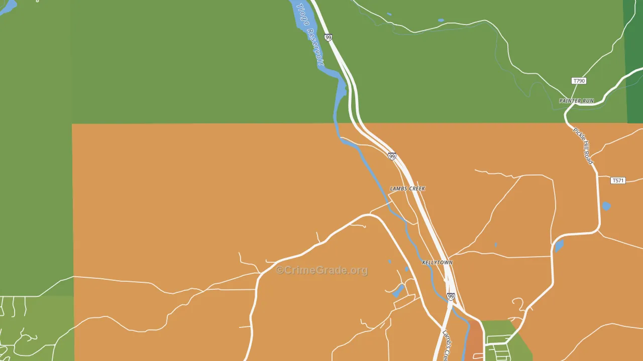 Lambs Creek, PA Map of Vandalism Rates
