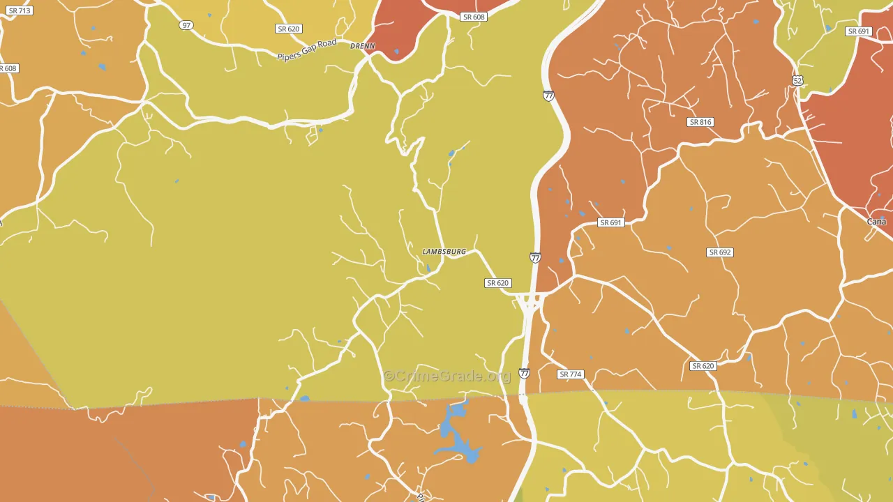 Lambsburg, VA Map of Vandalism Rates
