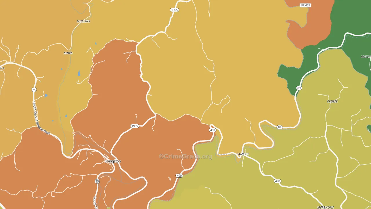 Lamero, KY Map of Vandalism Rates