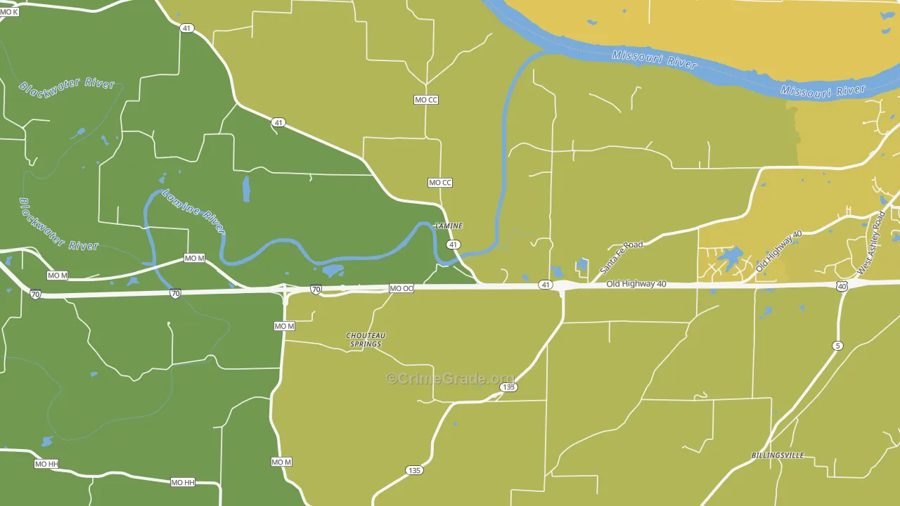 Lamine, MO Map of Vandalism Rates