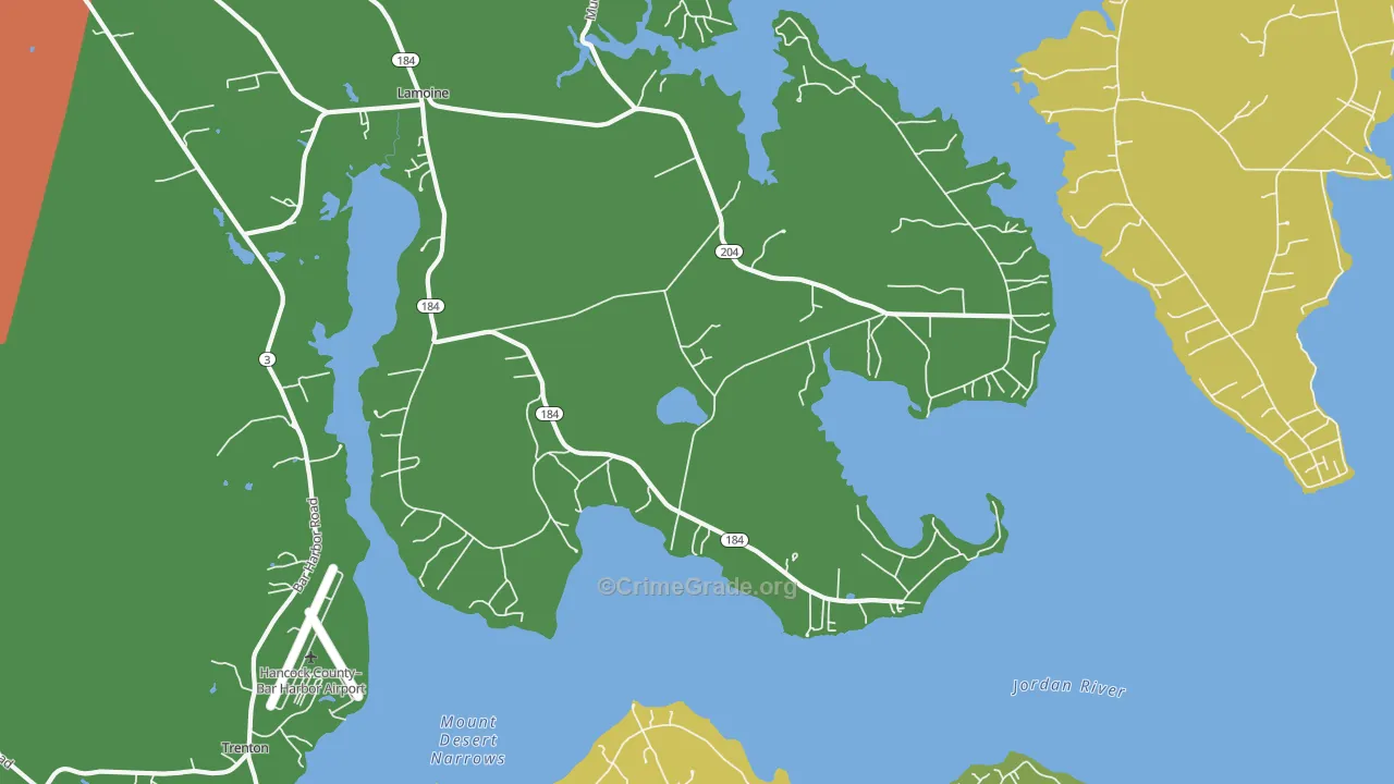 Lamoine, ME Map of Vandalism Rates