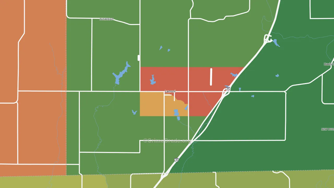 Lamoni, IA Map of Vandalism Rates