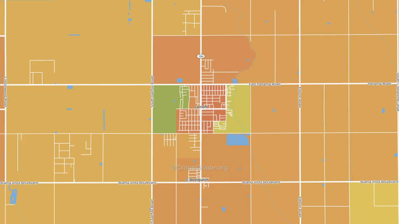 Lamont, CA Map of Vandalism Rates