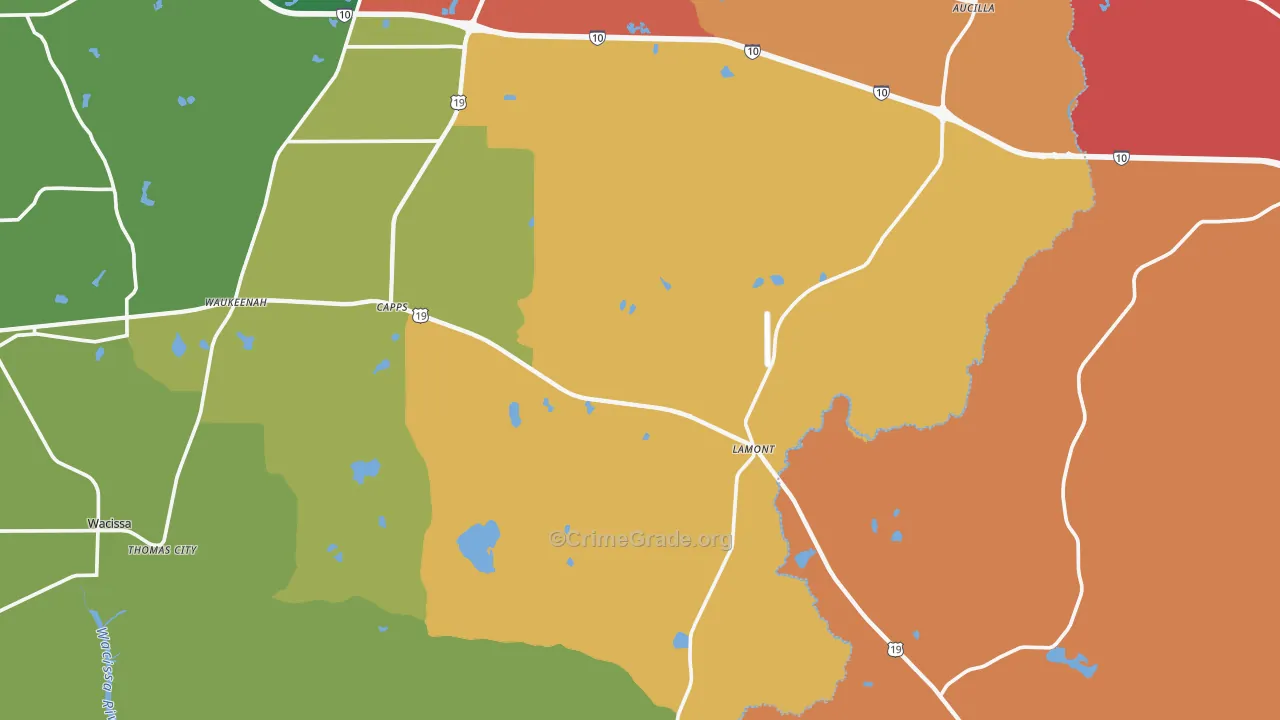 Lamont, FL Map of Vandalism Rates