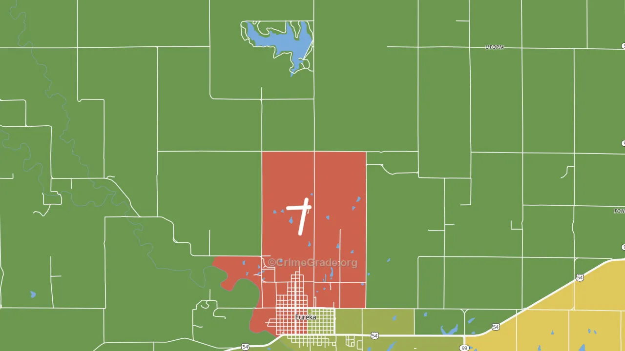 Lamont, KS Map of Vandalism Rates