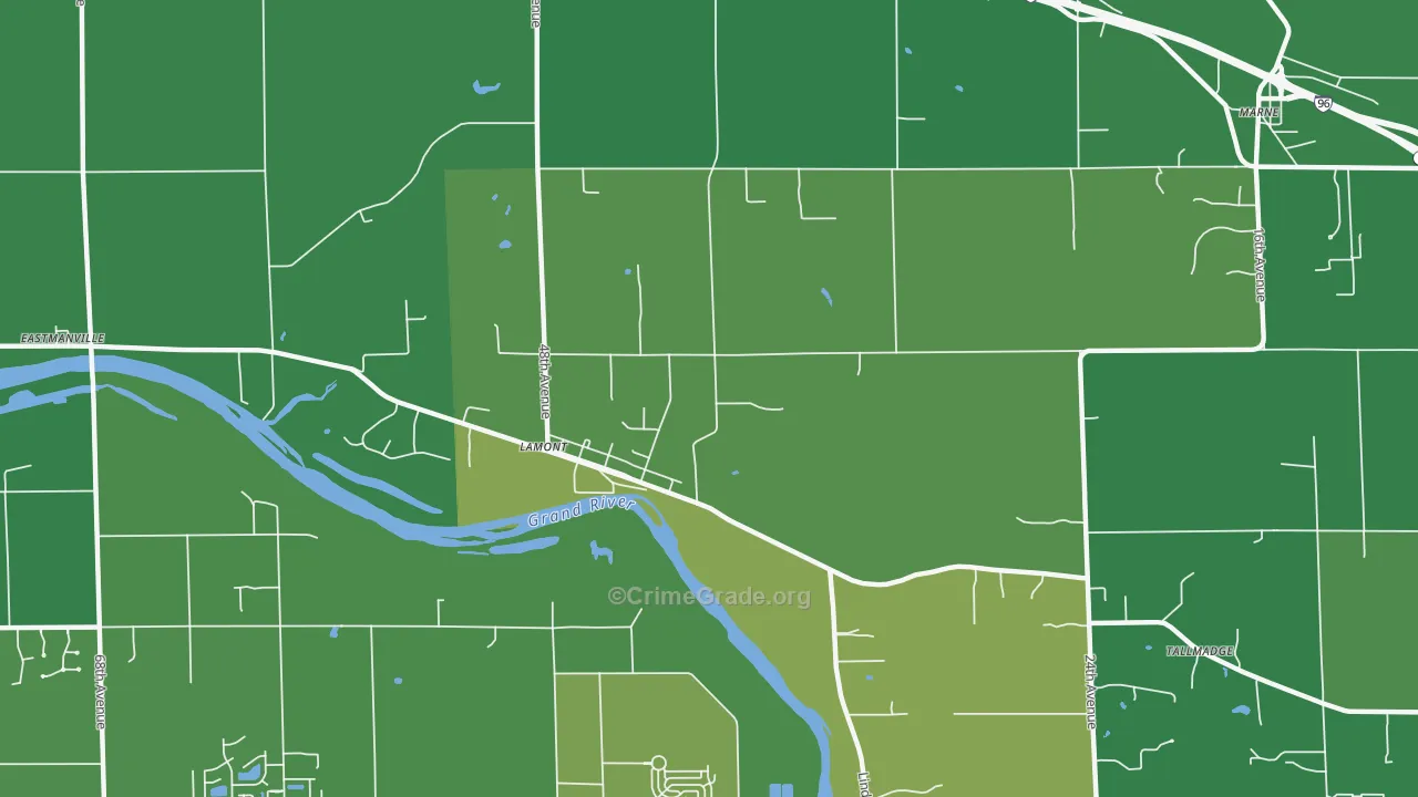 Lamont, MI Map of Vandalism Rates