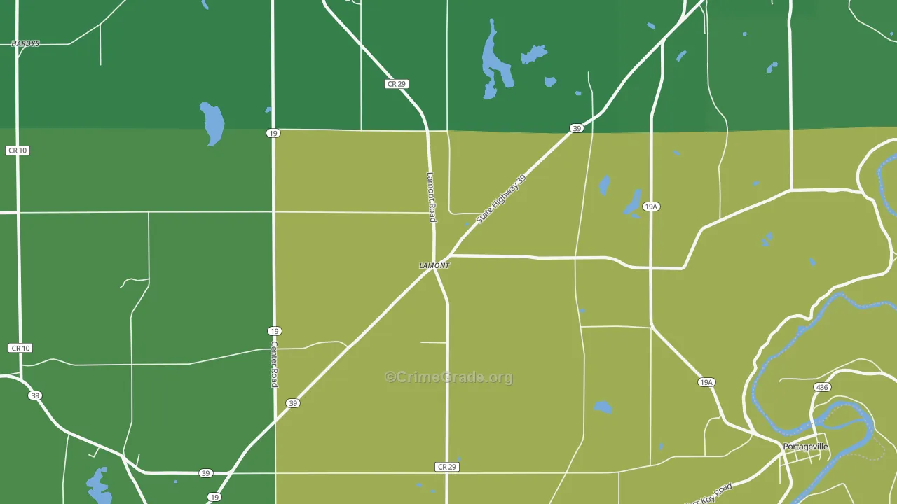 Lamont, NY Map of Vandalism Rates