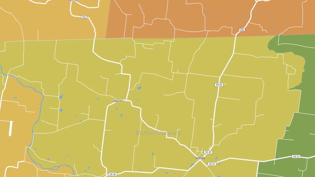 Lamont, TN Map of Vandalism Rates