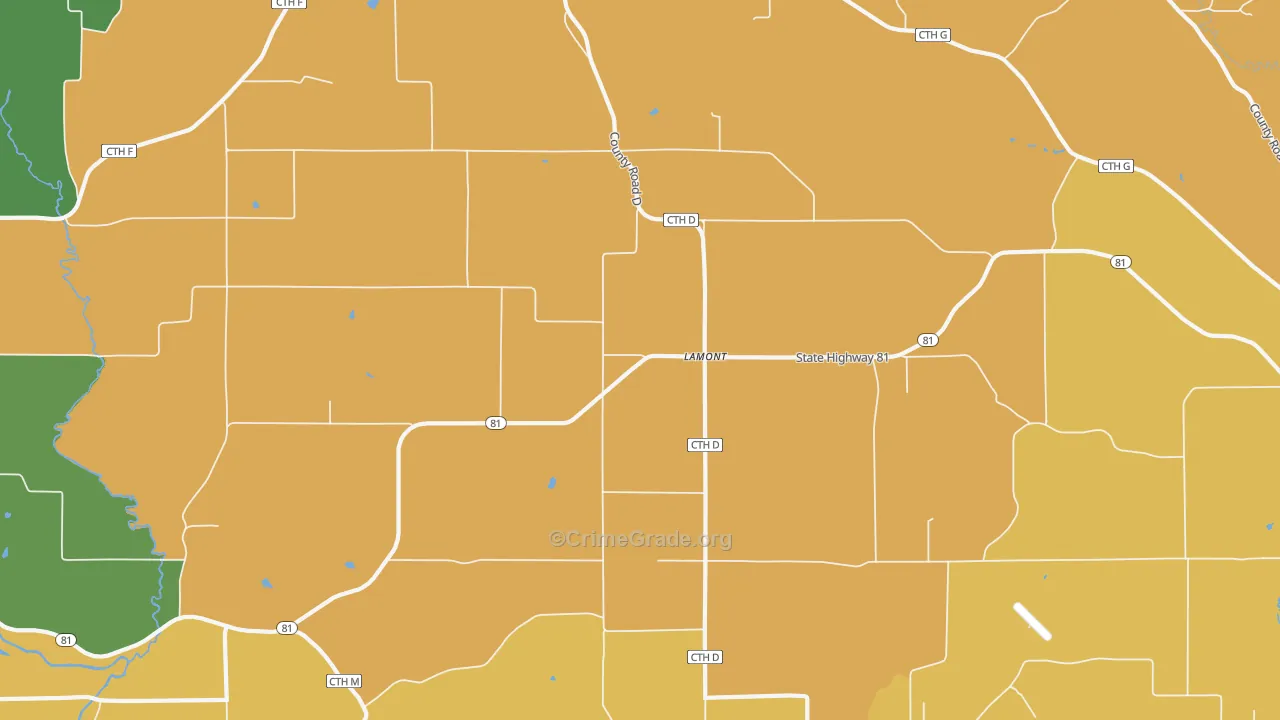 Lamont, WI Map of Vandalism Rates