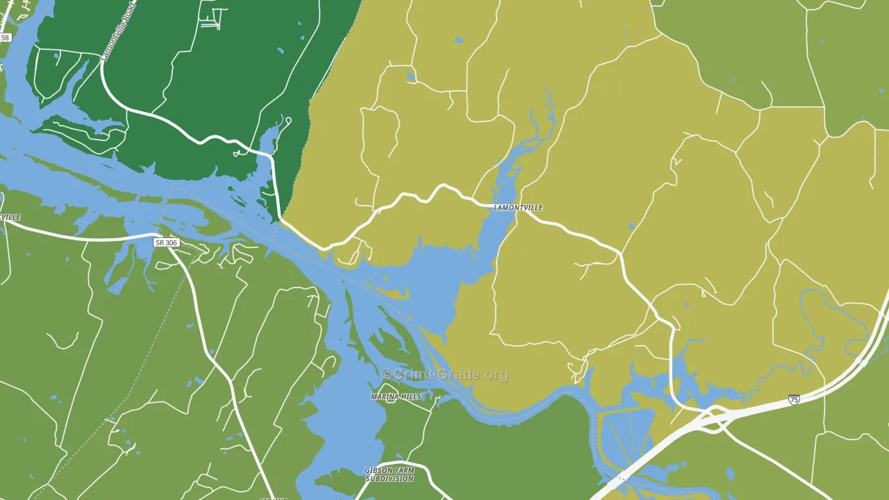 Lamontville, TN Map of Vandalism Rates