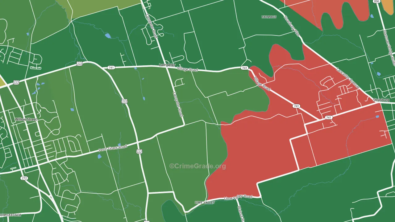Lampeter, PA Map of Vandalism Rates
