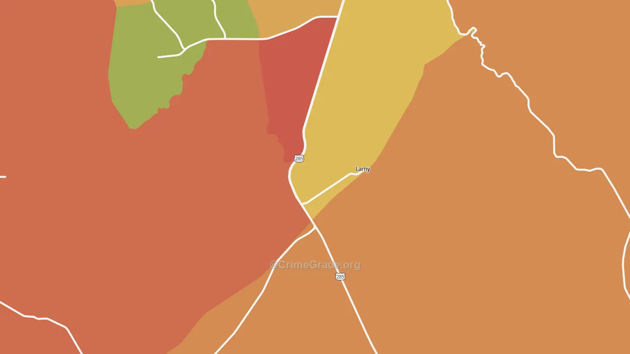 Lamy, NM Map of Vandalism Rates