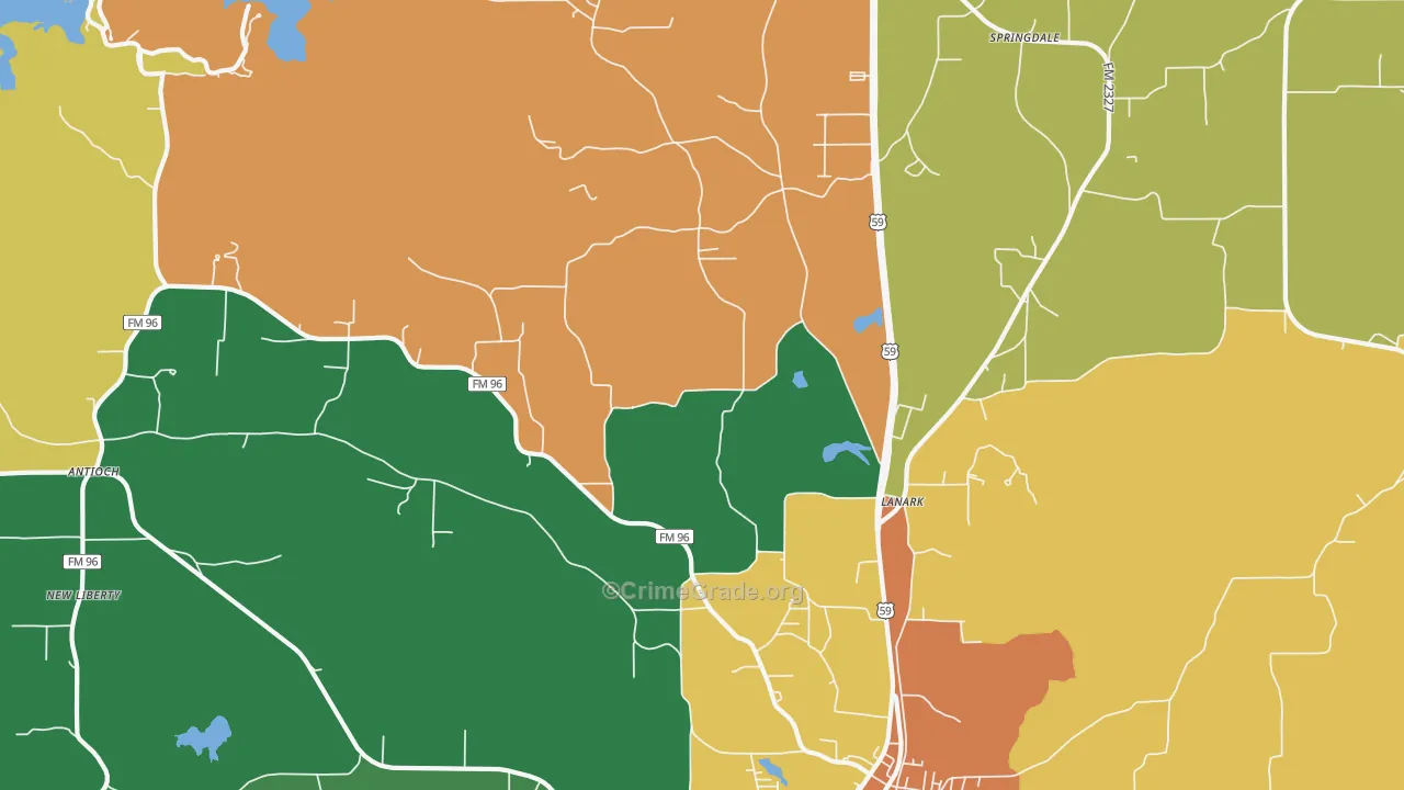 Lanark, TX Map of Vandalism Rates