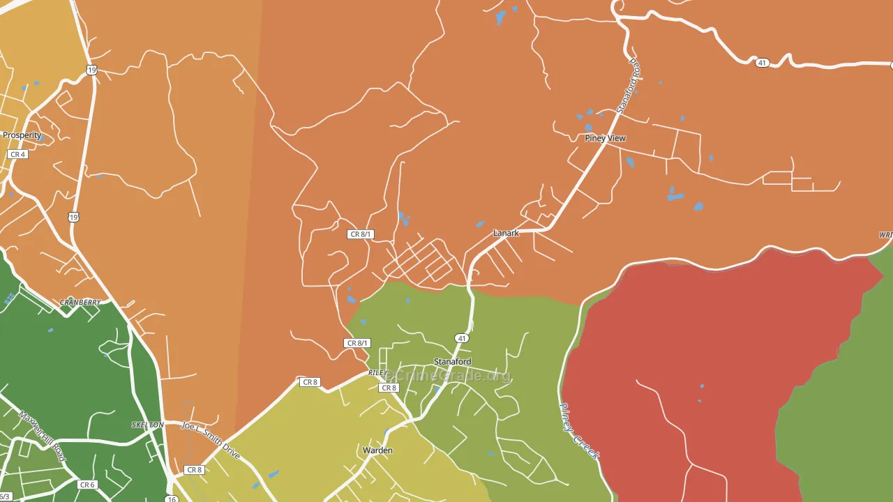 Lanark, WV Map of Vandalism Rates