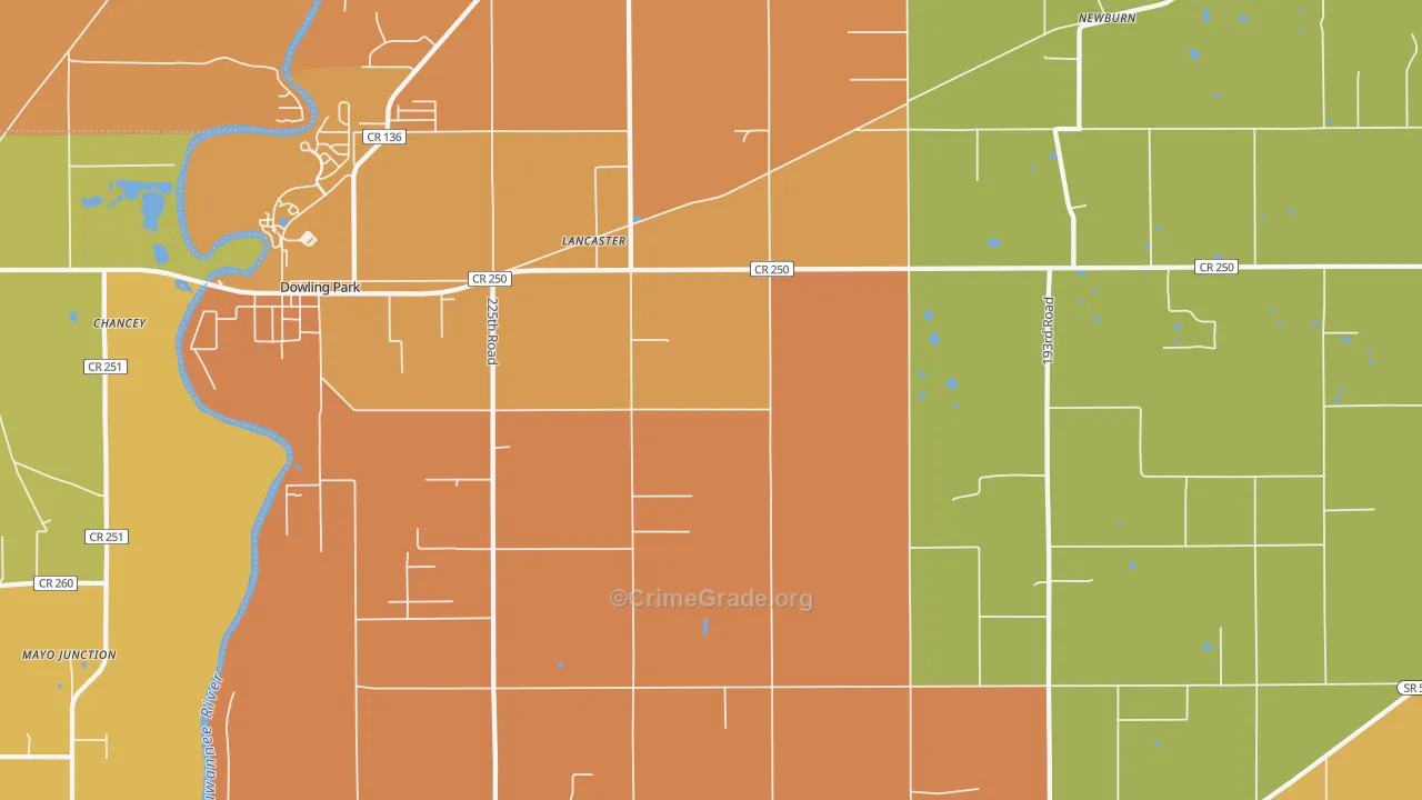 Lancaster, FL Map of Vandalism Rates
