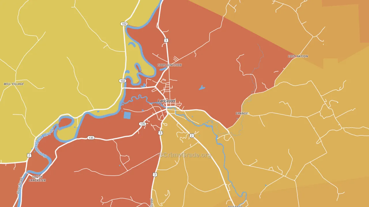 Lancaster, NH Map of Vandalism Rates
